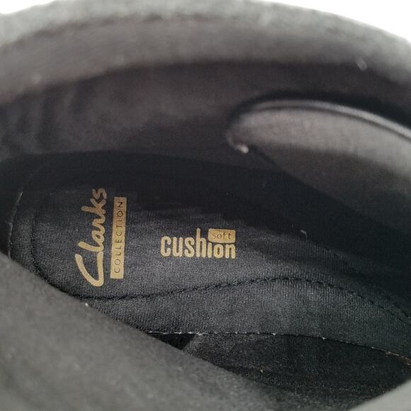 Clarks Faralyn Alpha Black Leather & Suede 10 Eye Lace Up Hiking Boots Size 7 - Picture 7 of 12